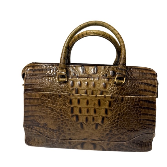 Brown Crocodile Embossed Handbag - Picture 5 of 16